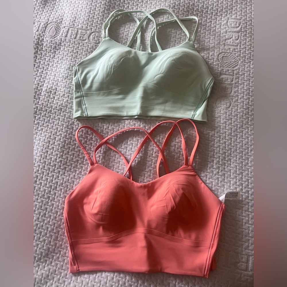 Lululemon Longline Bralette - Mint and Coral